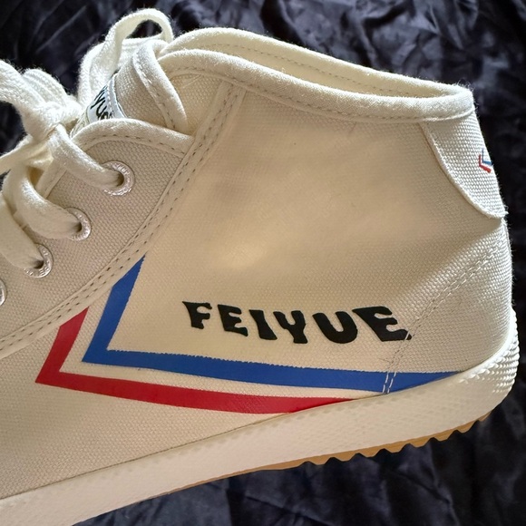 Feiyue Cream High-Tops with Red and Blue Stripes - Picture 10 of 10
